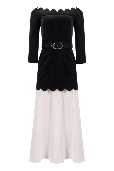 Velvet dress with skirt