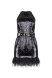 Short sequins dress with ostrich feather trim